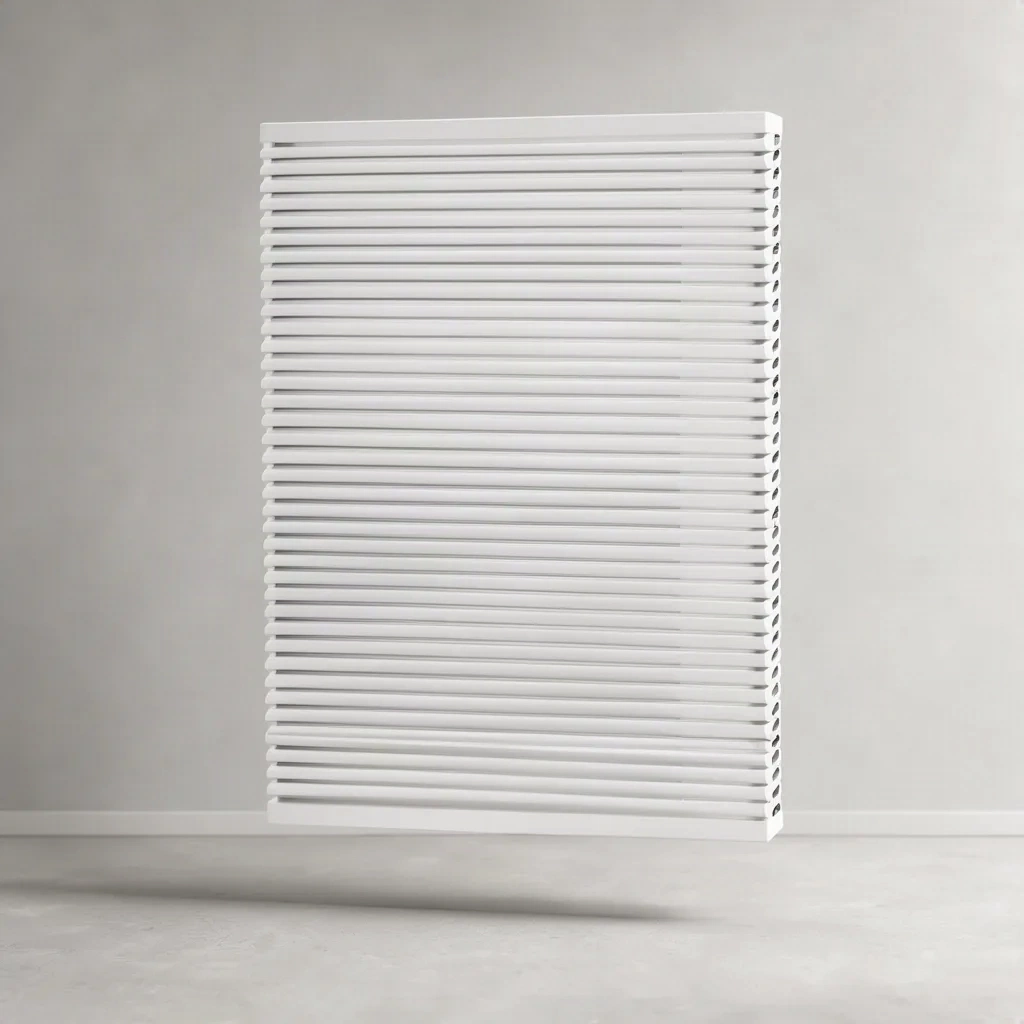 Radiateur vertical design blanc, vue produit