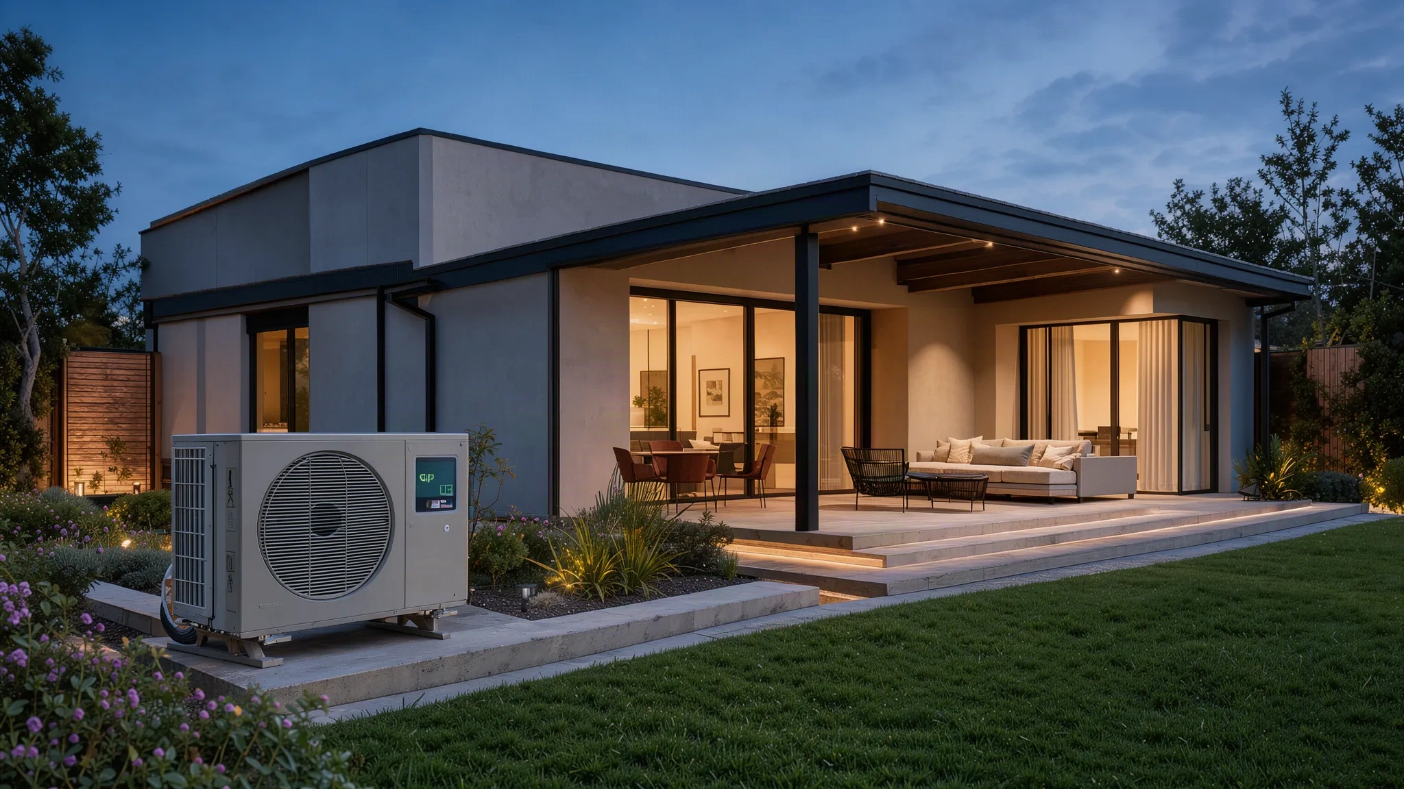 Villa moderne équipée d'une pompe à chaleur par INTEC